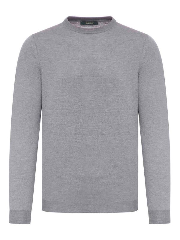 ZANONE: Strickpullover mit Rundhalsausschnitt - Rundhalspullover - Grau