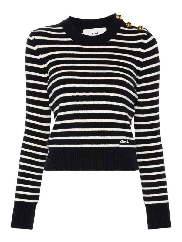 AMI PARIS: Pull col rond - Pull Col Rond - Bleu