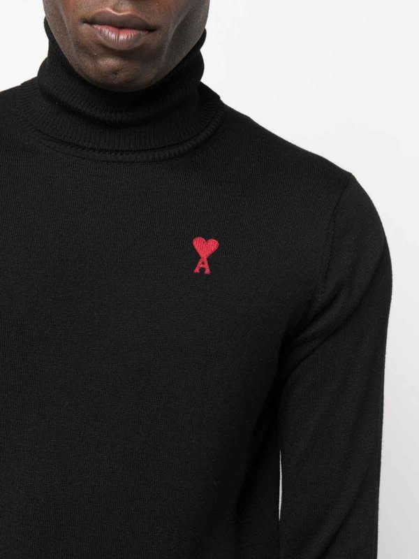 AMI PARIS: Col roulé & Col polo online - Pull Col Roulé - Noir