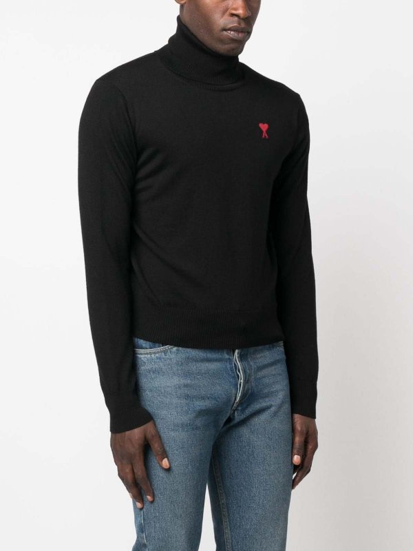 The Best Shops AMI PARIS: Pull Col Roulé - Noir