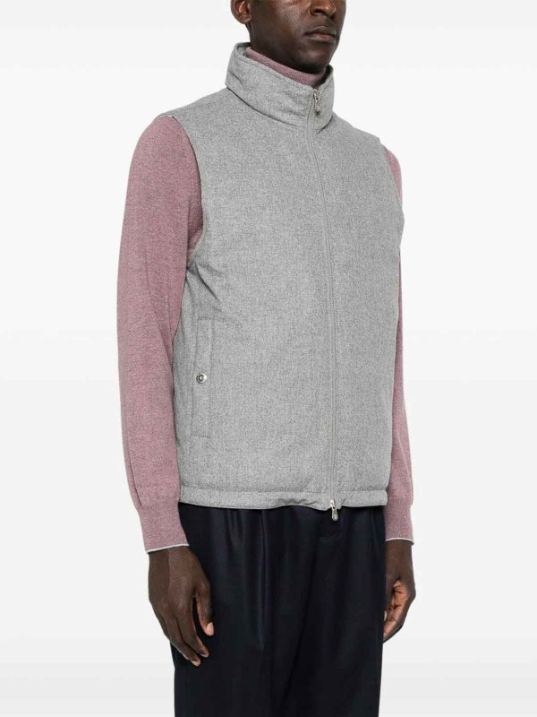 The Best Shops BRUNELLO CUCINELLI: Kurze Daunenjacken - Daunenjacke - Hellgrau