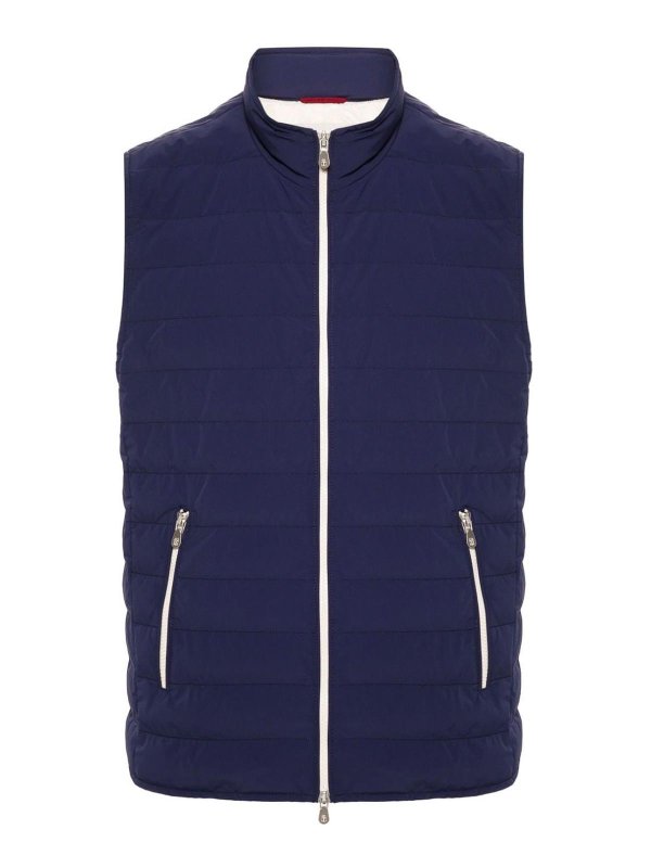 BRUNELLO CUCINELLI: Kurze Daunenjacken - Daunenjacke - Blau