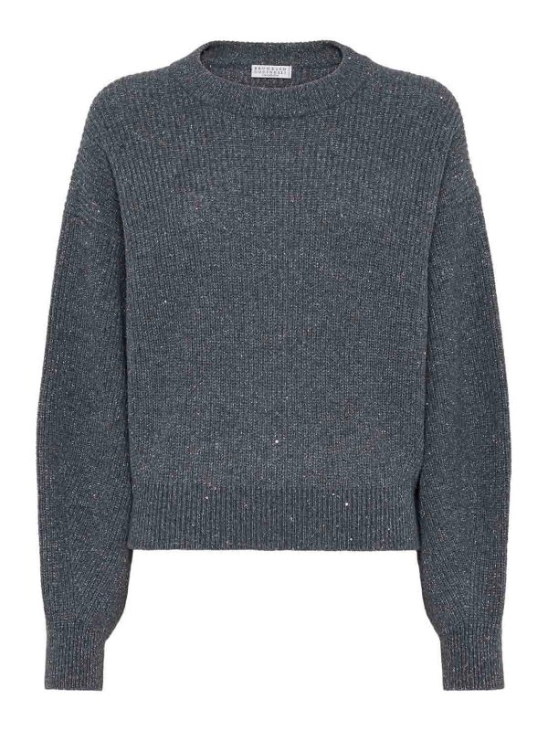 BRUNELLO CUCINELLI: Pull col rond - Pull Col Rond - Gris