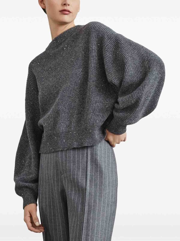BRUNELLO CUCINELLI: Pull col rond online - Pull Col Rond - Gris