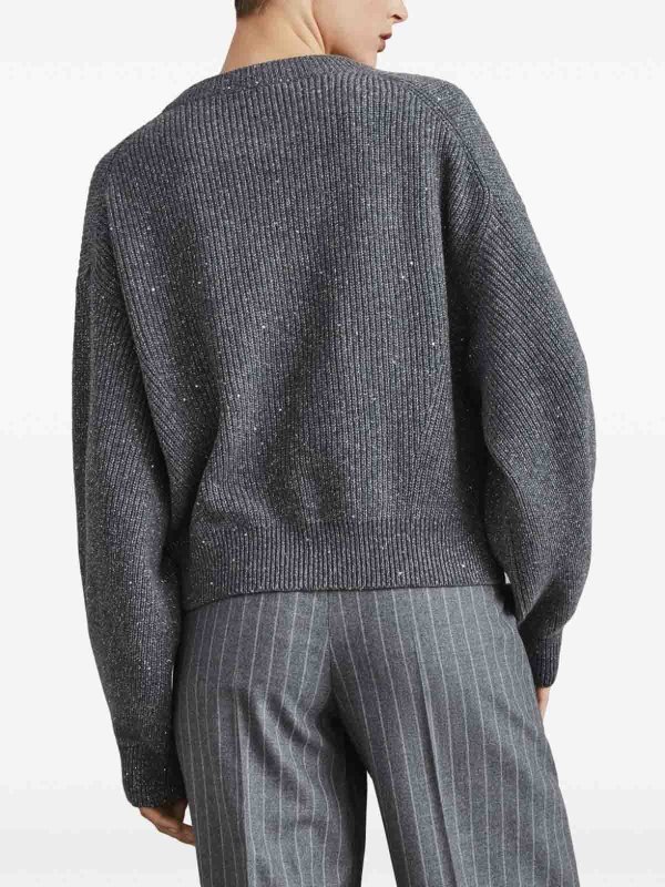 Pull Col Rond - Gris shop online: BRUNELLO CUCINELLI
