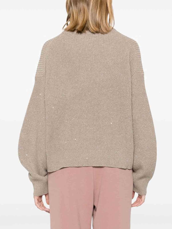 The Best Shops BRUNELLO CUCINELLI: Strickpullover mit Rundhalsausschnitt - Rundhalspullover - Beige