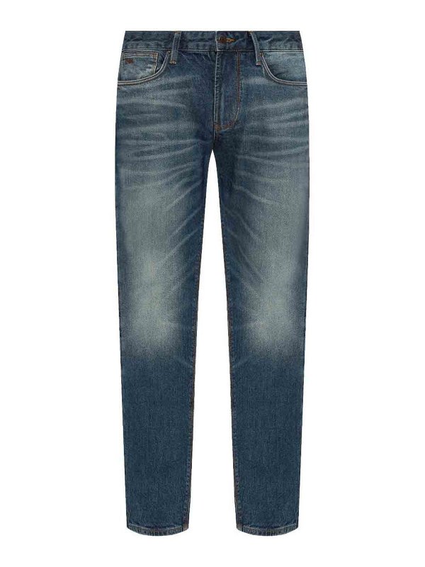 EMPORIO ARMANI: Bootcut - Bootcut Jeans - Blau