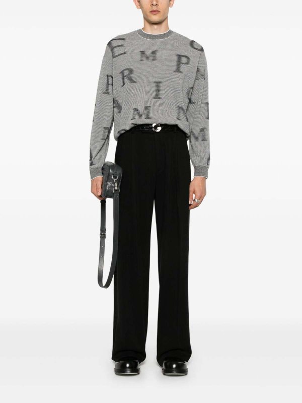 EMPORIO ARMANI: Strickpullover mit Rundhalsausschnitt online - Rundhalspullover - Blau