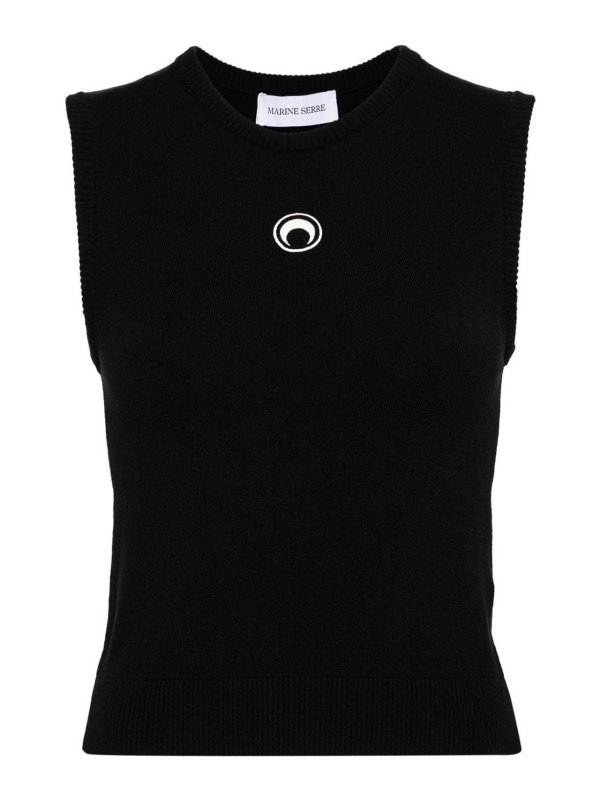 MARINE SERRE: Tops y camisetas sin mangas - Top - Negro