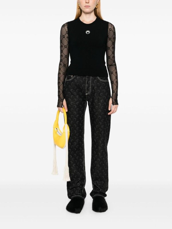 MARINE SERRE: Tops y camisetas sin mangas online - Top - Negro