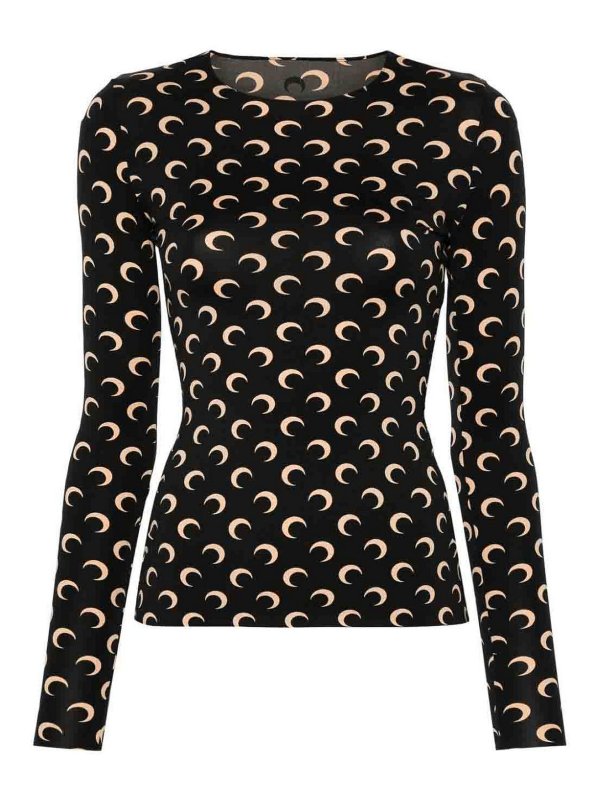 MARINE SERRE: Top e canotte - Top con stampa della luna