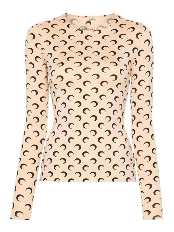 MARINE SERRE: Tops & Tank tops - Moon Print Top