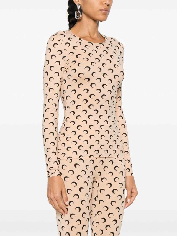 MARINE SERRE: Tops & Tank tops online - Moon Print Top