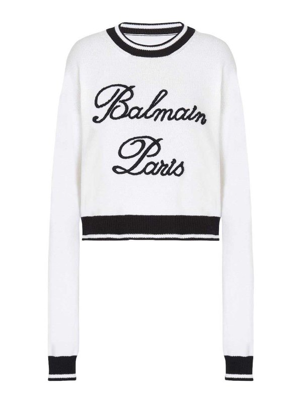 Balmain: crew necks - Logo Crewneck Sweater