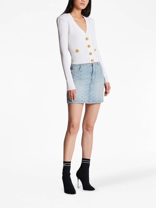 Balmain: cardigans online - Buttoned V-Necked Cardigan
