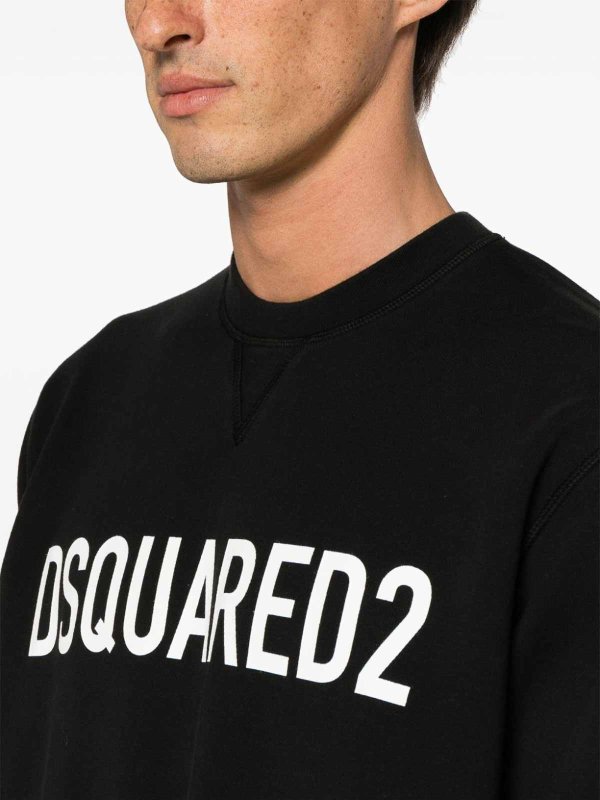 The Best Shops DSQUARED2: Sweatshirts & Sweaters - Logo Cotton Sweatshirt