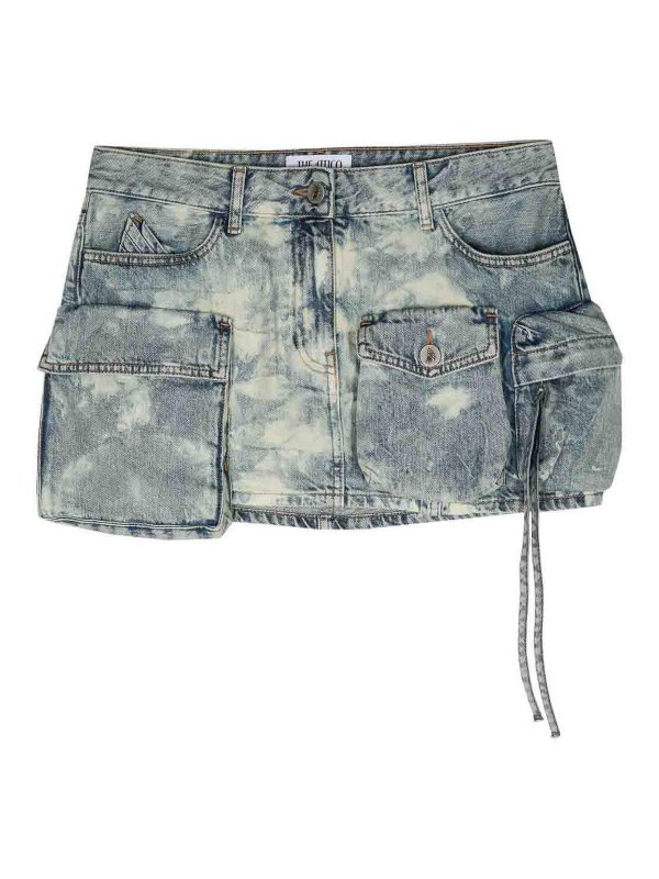 The Attico: mini skirts - Fay Denim Cotton Mini Skirt