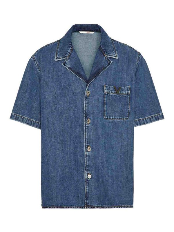 VALENTINO: シャツ - シャツ - ブルー