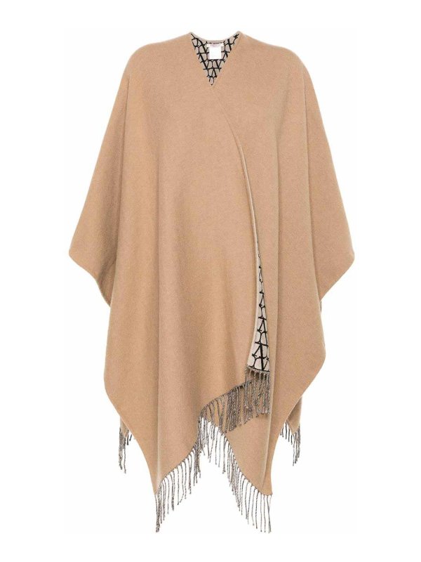 VALENTINO: Capes &  Ponchos - Wool And Silk Blend Poncho