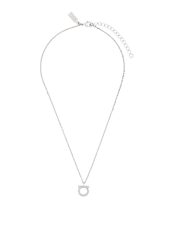 FERRAGAMO: Necklaces & Chokers - Gancini Crystal Small Necklace