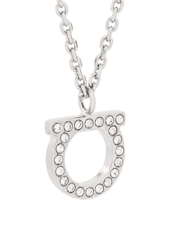 The Best Shops FERRAGAMO: Necklaces & Chokers - Gancini Crystal Small Necklace