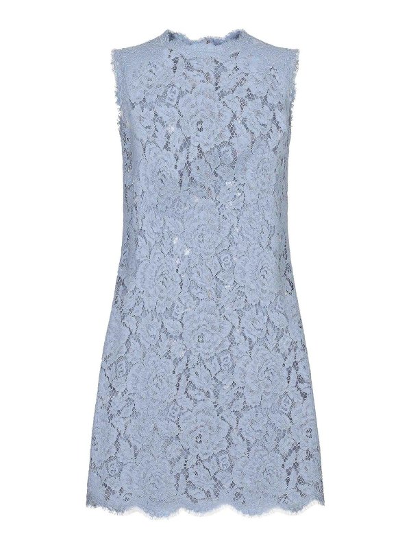 DOLCE & GABBANA: ニーレングスドレス - 膝丈ドレス - ライトブルー