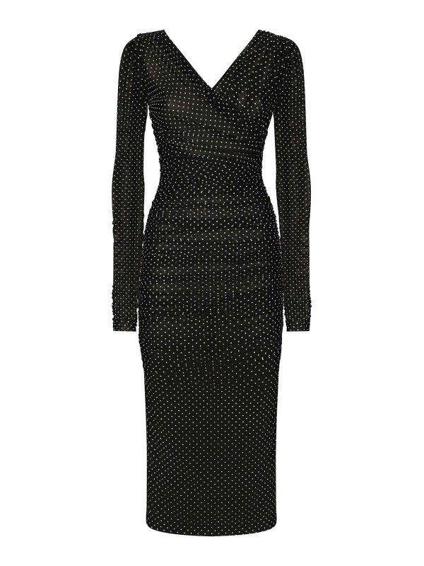 DOLCE & GABBANA: Vestidos media pierna - Vestido Midi - Negro
