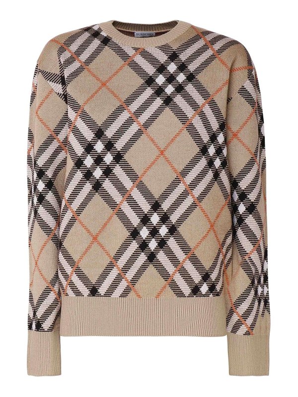 BURBERRY: Strickpullover mit Rundhalsausschnitt - Rundhalspullover - Schwarz