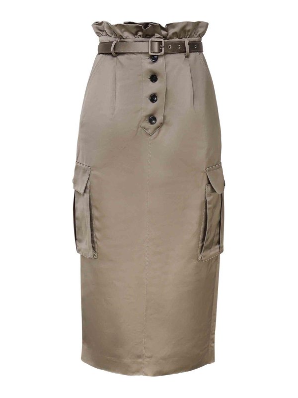 Self Portrait: ニーレングススカート＆ミディ丈 - 膝丈/ミディスカート - ベージュ