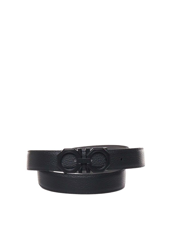 FERRAGAMO: belts - Gancini Belt In Calfskin