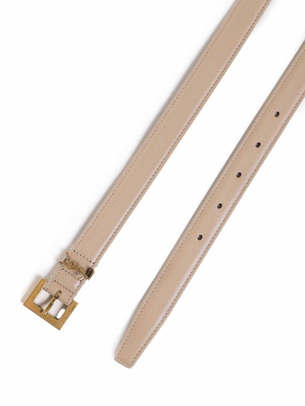 SAINT LAURENT: belts online - Cassandre Thin Leather Belt