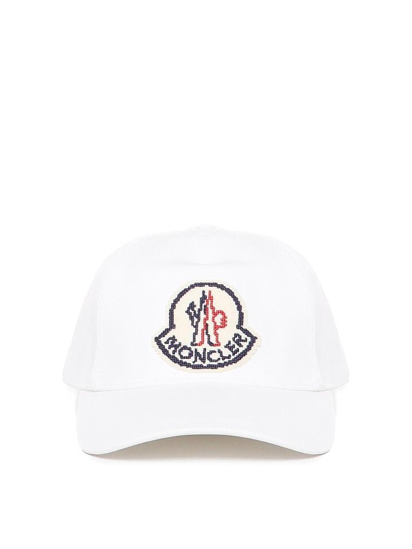 MONCLER: hats & caps - Cotton Hat With Logo Patch