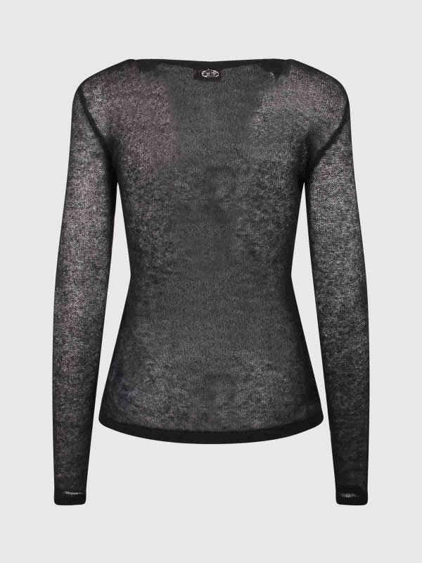 DIESEL: cardigan online - Cardigan Semitrasparente Con Bralette