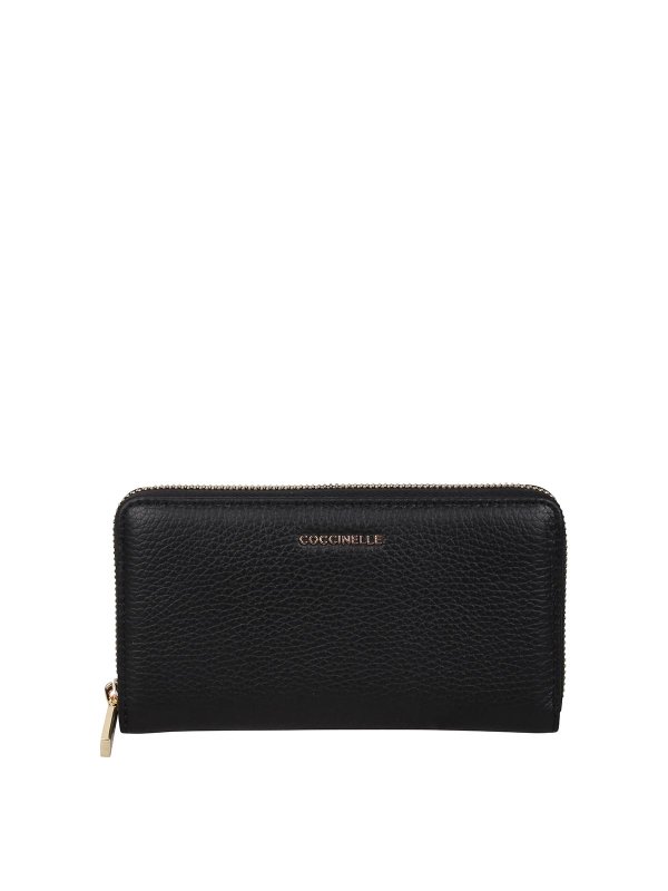 COCCINELLE: wallets & purses - Metallic Soft Zip Around Wallet