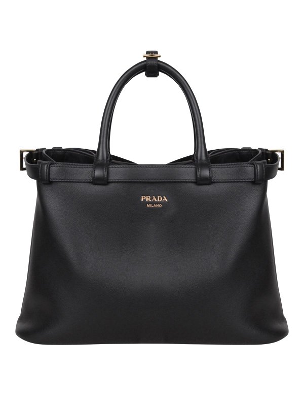 PRADA: cross body bags - Medium bag with buckle and double handle
