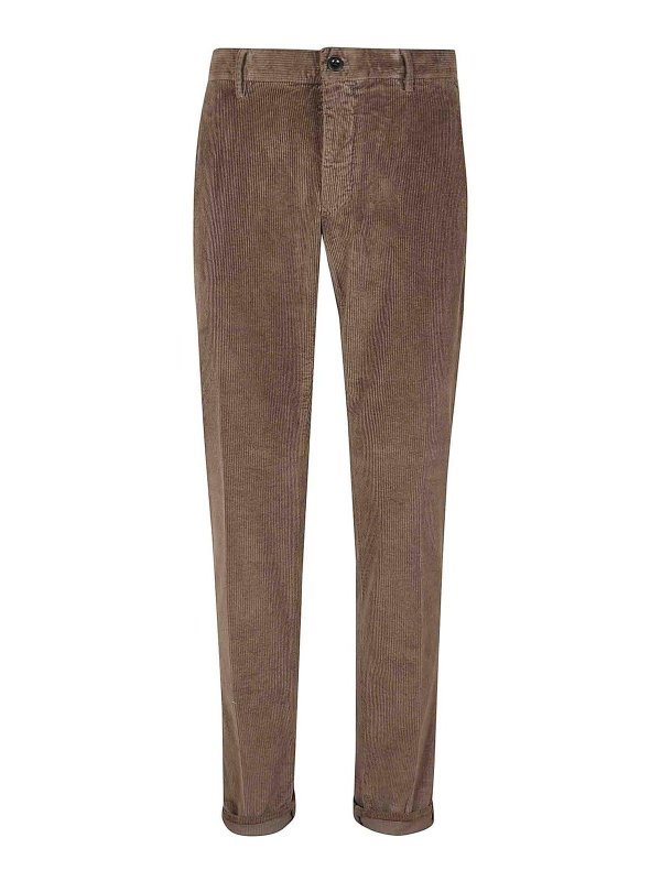 INCOTEX: casual trousers - Slim fit stretch corduroy pants