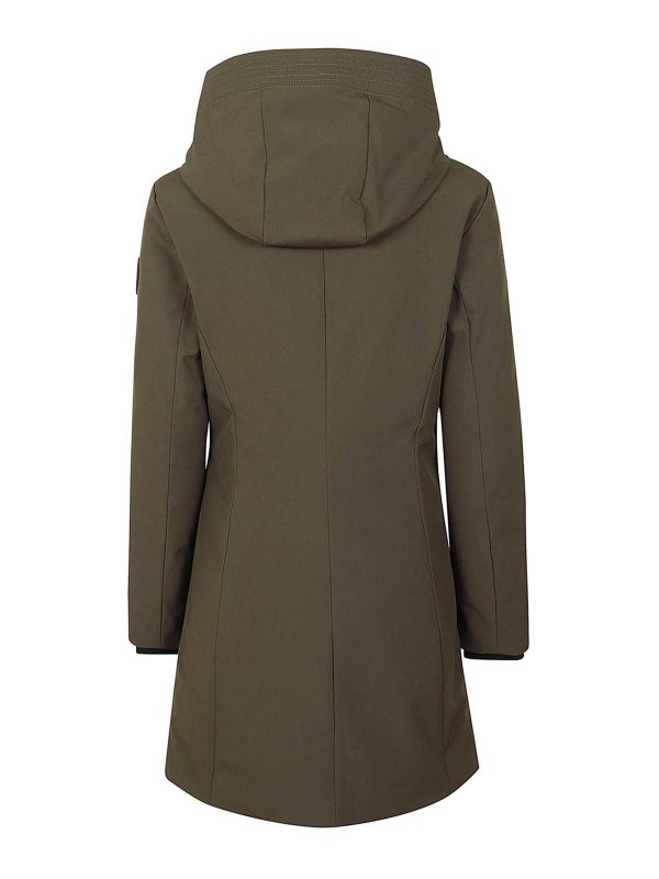 WOOLRICH: padded coats online - Green waterproof jacket