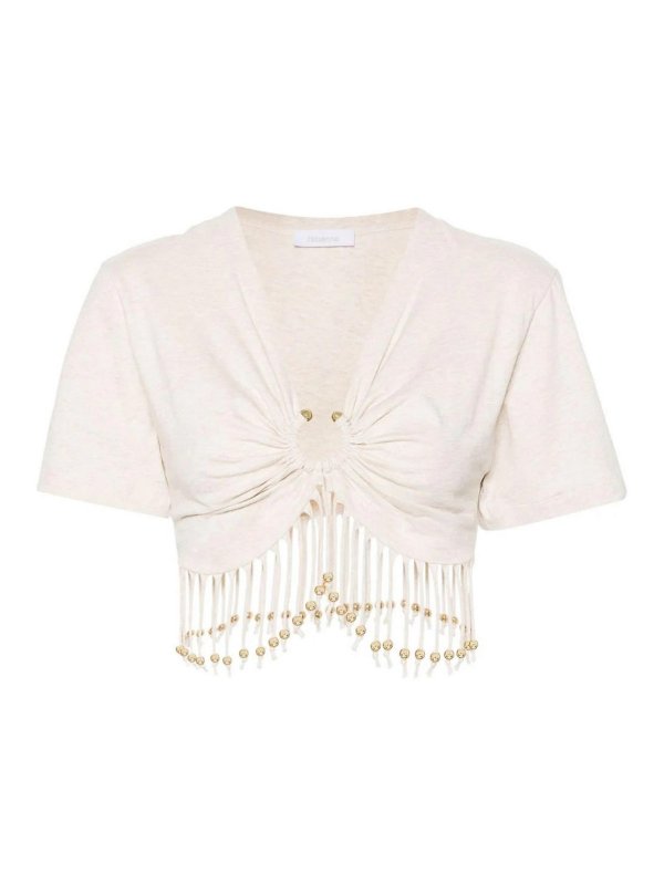 PACO RABANNE: Tops & Débardeurs - Top - Beige Clair