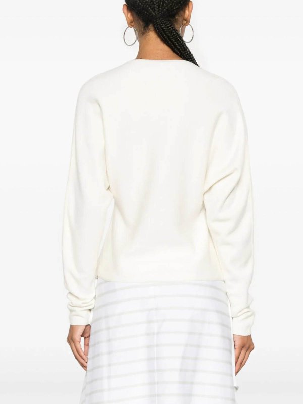 Pull Col Rond - Blanc shop online: GABRIELA HEARST