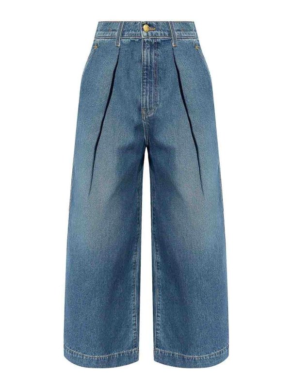 ULLA JOHNSON: Jeans à jambe droite - Jean Droit - Clair Délavé