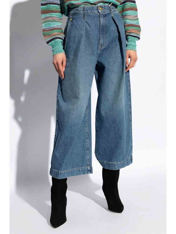 The Best Shops ULLA JOHNSON: Jeans à jambe droite - Jean Droit - Clair Délavé