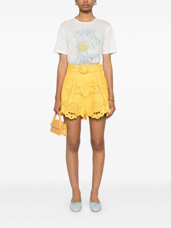 The Best Shops ZIMMERMANN: Trousers Shorts - Pop Embroidered Short