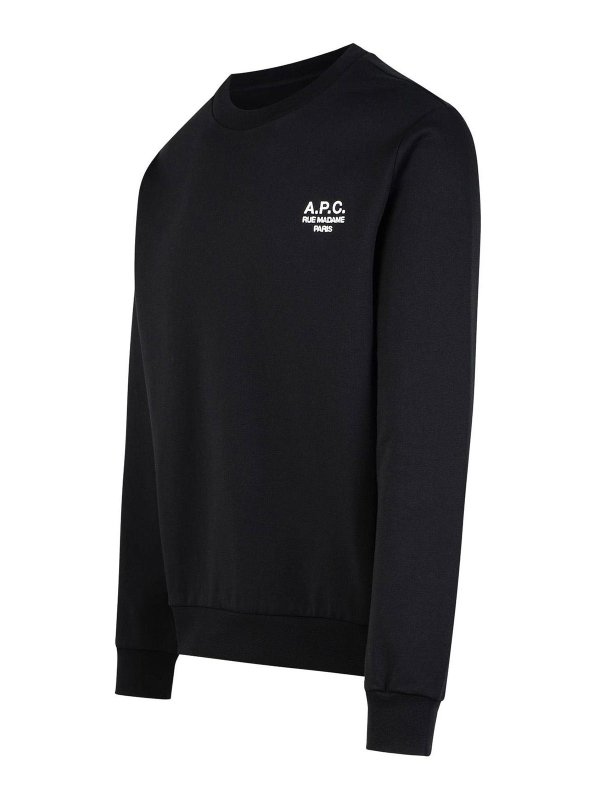 The Best Shops A.P.C.: Sweatshirts & Sweaters - Rue Madame Black Cotton Sweatshirt