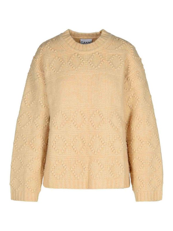 GANNI: クルーネック - クルーネック - ベージュ