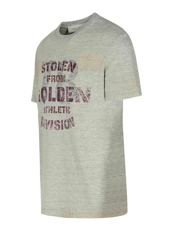 The Best Shops GOLDEN GOOSE: t-shirts - Gray Cotton T-Shirt