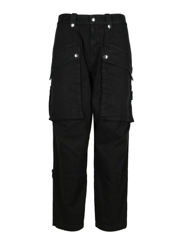 ISABEL MARANT: casual trousers - Jannick Black Cotton Pants