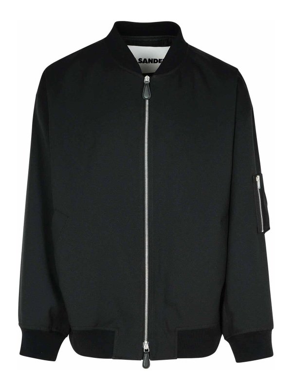 JIL SANDER: casual jackets - Black Polyester Jacket
