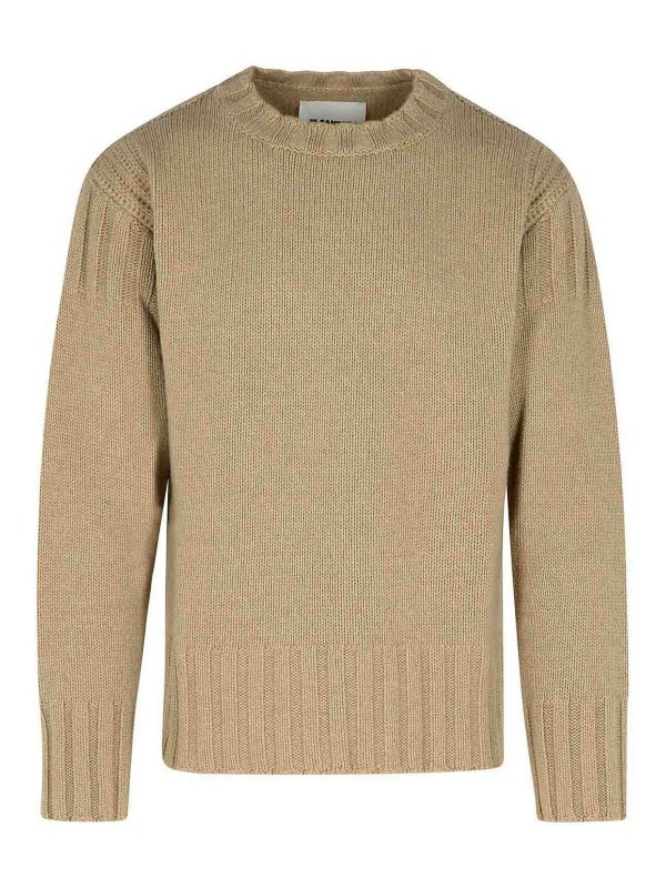 JIL SANDER: crew necks - Beige Cashmere Sweater
