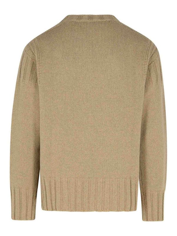 JIL SANDER: crew necks online - Beige Cashmere Sweater