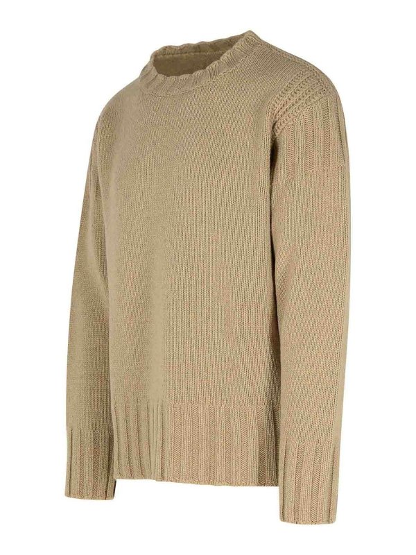 The Best Shops JIL SANDER: crew necks - Beige Cashmere Sweater